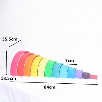 Baby Toys 12Pcs Rainbow Blocks Wooden Toys For Kids Large 84*35*18cm Creative Rainbow Building Blocks Montessori Educational Toy
