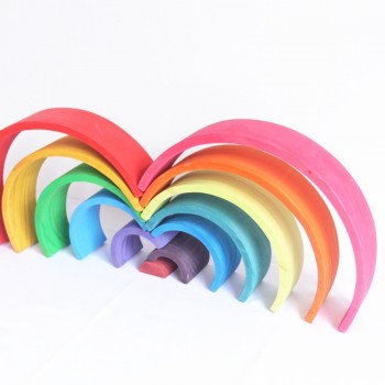 Baby Toys 12Pcs Rainbow Blocks Wooden Toys For Kids Large 84*35*18cm Creative Rainbow Building Blocks Montessori Educational Toy