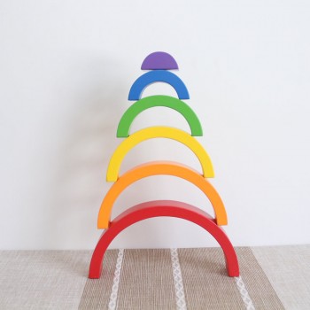 Baby Toys 12Pcs Rainbow Blocks Wooden Toys For Kids Large 84*35*18cm Creative Rainbow Building Blocks Montessori Educational Toy