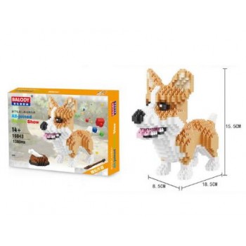 Cartoon Dog Mini Diamond Building  balody Block Poodle Dachshund Corgi Husky Pug Model Brick Toy For Kids