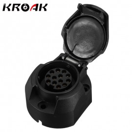 KROAK Universal 13 Pin Euro Caravan Socket Plug Connector Adapter 12V Trailer Van Towbar Towing