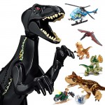 16 pcs Dinos Toy Buildable Legoings Dinosaur Building Blocks Figures with Movable Jaws Including T Rex Triceratops Velociraptor