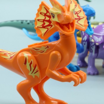 16 pcs Dinos Toy Buildable Legoings Dinosaur Building Blocks Figures with Movable Jaws Including T Rex Triceratops Velociraptor