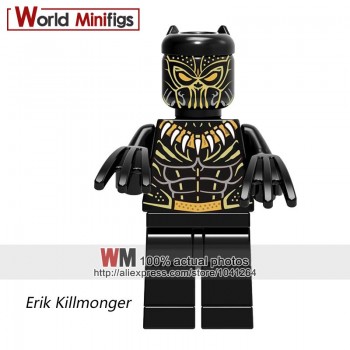 Single Marvel Legoings Building Blocks Black Panther Eric Killmonger Shuri Okoye Bricks Toys for Children Christmas Gifts
