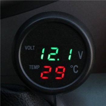 3 in 1 Digital LED car Voltmeter Thermometer Auto Car USB Charger 12V/24V Temperature Meter Voltmeter Cigarette Lighter