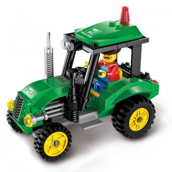 Enlighten Educational Building Block Sets City Series Sweeper Forklift Tractor Road Roller Bricks Model DIY Toys For Children