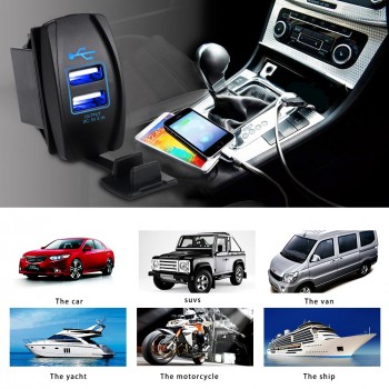 Herorider Car Motorcycle Waterproof 2 Port Dual USB Charger For iPhone Samsung 3.1A Mini Auto Charger Adapter Car-Charger