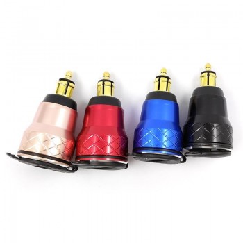 Black Aluminum Alloy Quick Charge 3.0 Dual USB charger for BMW Motorcycle Triumph Tiger Ducati Voltmeter QC3.0 DIN Socket to USB