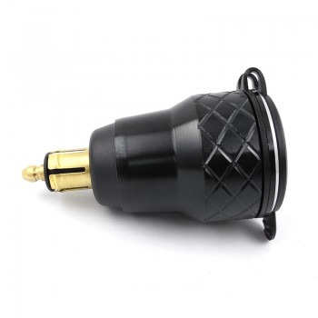 Black Aluminum Alloy Quick Charge 3.0 Dual USB charger for BMW Motorcycle Triumph Tiger Ducati Voltmeter QC3.0 DIN Socket to USB