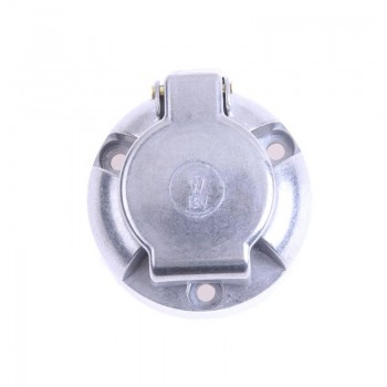 12V 7 Pin Round Aluminum Trailer Plug Socket Waterproof Trailer Towbar Connector for Trailer Light Lamp