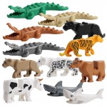 Duplos Animal Model Figures big Building Block Sets Crocodile leopard shark kids educational toys for children Gift Brinquedos