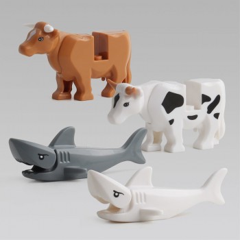 Duplos Animal Model Figures big Building Block Sets Crocodile leopard shark kids educational toys for children Gift Brinquedos