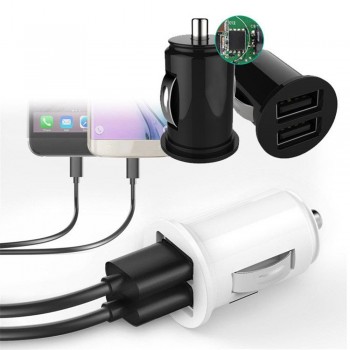 Mini Dual USB Ports Car Charger Plug Socket 5V 2.1A Double 2 USB Port Car Chargers Charging Adapter for iPhone Samsung Xiaomi