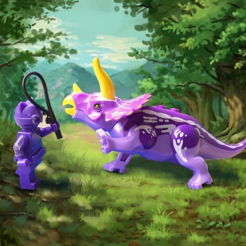 16 pcs Dinos Toy Buildable Legoings Dinosaur Building Blocks Figures with Movable Jaws Including T Rex Triceratops Velociraptor