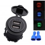Auto 5V 4.2A Dual USB Charger Socket Adapter Power Outlet for 12V 24V Motorcycle Car