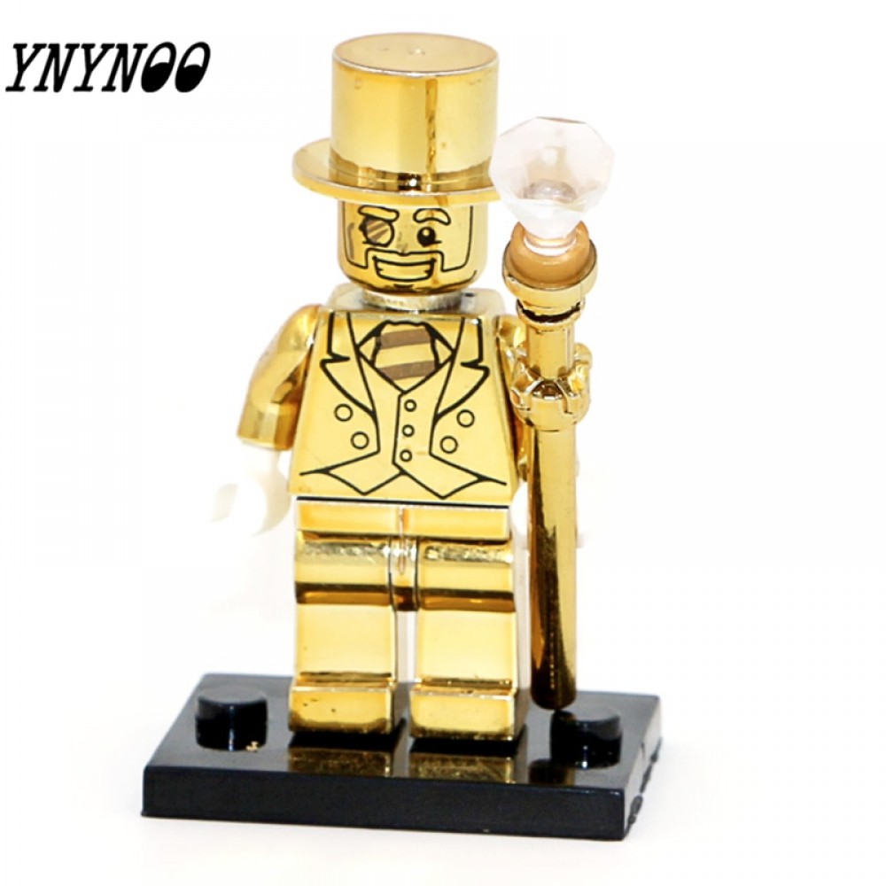 YNYNOO Mr Gold Limited Edition Chrom Golden Single Sale Building Blocks Sets Models Bricks Toys For Children