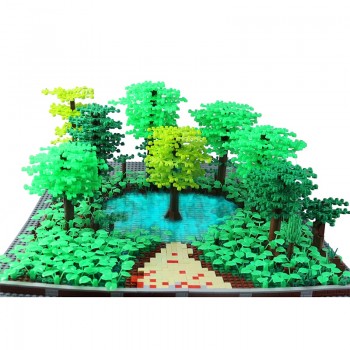 City Military Accessory Building Blocks MOC Weapon DIY Green Bush Flower Grass Tree Plants Garden Toys Legoe City Blocks For Kid