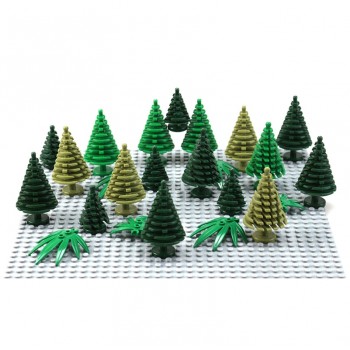 City Military Accessory Building Blocks MOC Weapon DIY Green Bush Flower Grass Tree Plants Garden Toys Legoe City Blocks For Kid