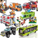 City Wrecker Police Sanitation Ice Cream Car Truck Building Blocks Sets Bricks Kids Toys Marvel Compatible Legoings City Friends