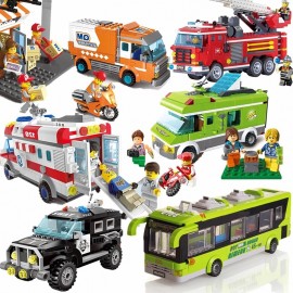 City Wrecker Police Sanitation Ice Cream Car Truck Building Blocks Sets Bricks Kids Toys Marvel Compatible Legoings City Friends