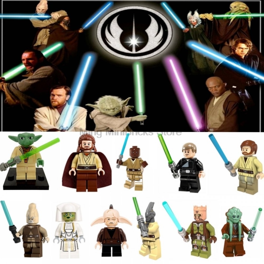 Legoing Star Wars Jedi Yoda Windu Master Obi Wan Luke Compatible Legoings StarWars Building Blocks Toys For Children Star War