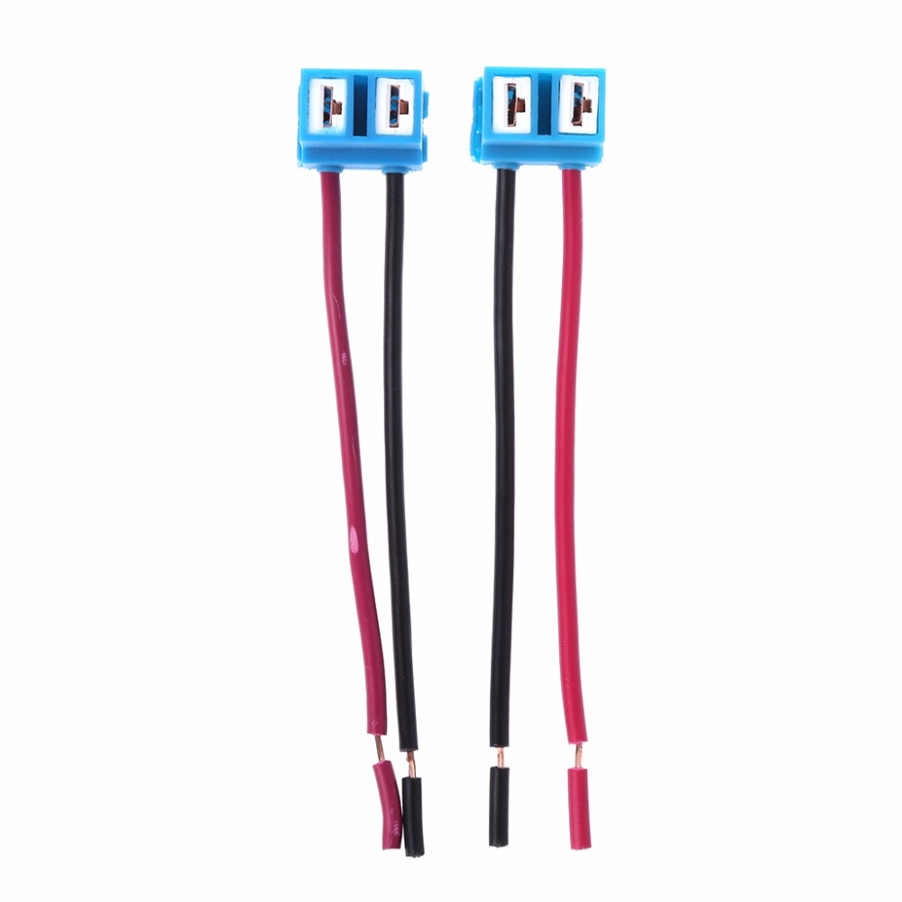 Free shipping 2Pcs/Lot H7 Connector Female Ceramic Sockets Auto Car Bulb Connectors Lamp Adaptor With Wire 8cm