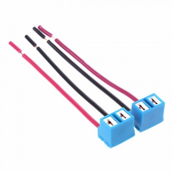Free shipping 2Pcs/Lot H7 Connector Female Ceramic Sockets Auto Car Bulb Connectors Lamp Adaptor With Wire 8cm