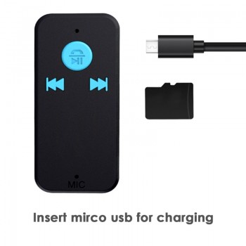 USB Bluetooth Receiver 3 in 1 Wireless 4.0 Bluetooth Adapter 3.5mm Audio Jack TF Card Reader MIC Call Support For Car Speaker X6