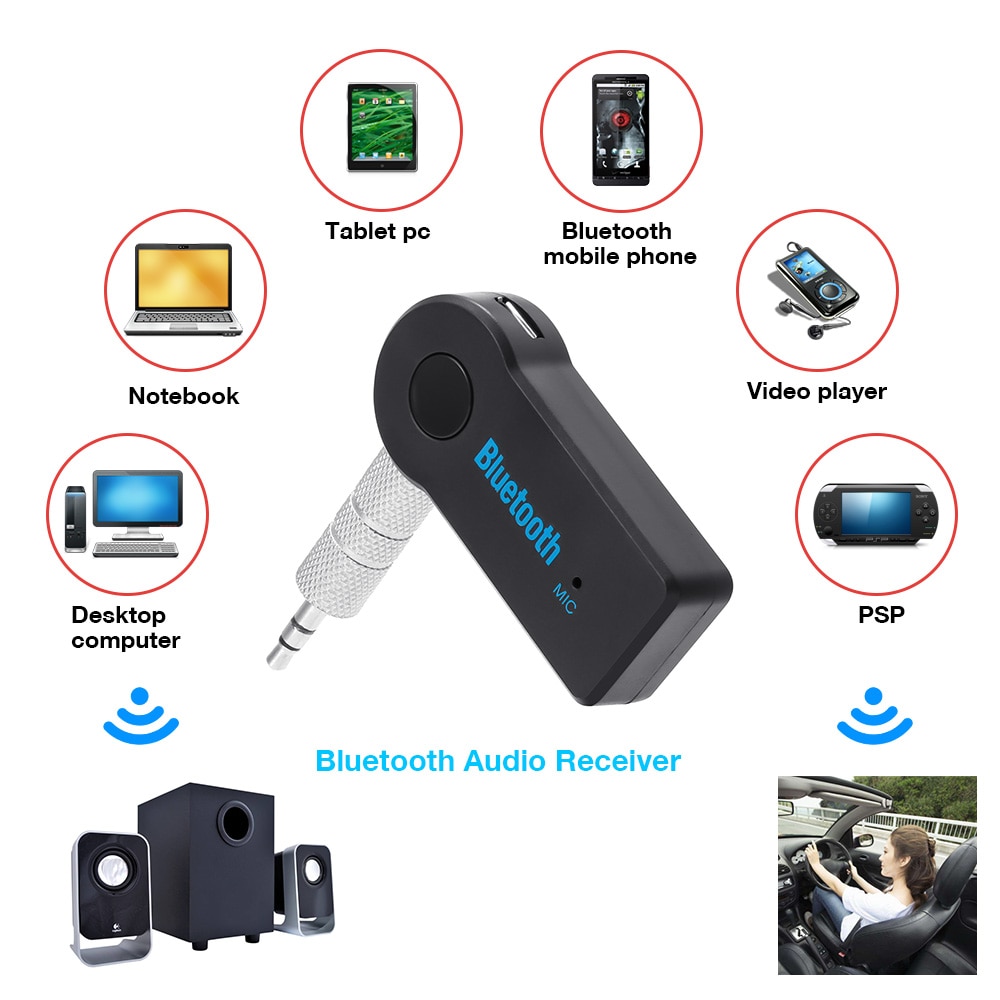 Wireless Bluetooth 3.5mm AUX Audio Stereo Music Home Car Receiver Adapter Mic Wonderful aux bluetooth