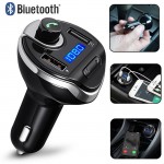 BEESCLOVER Bluetooth Car Kit FM Transmitter Wireless Radio Hands-free Adapter USB Charger Hands-free phone call MP3 function r30
