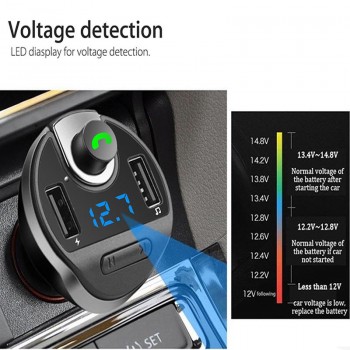 BEESCLOVER Bluetooth Car Kit FM Transmitter Wireless Radio Hands-free Adapter USB Charger Hands-free phone call MP3 function r30