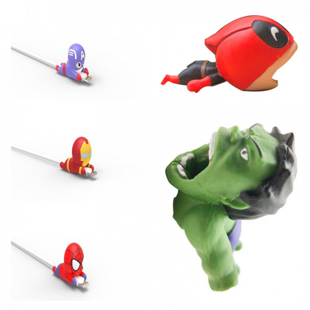 deadpool toys Cable bite Hulk Cable bite protector spiderman Mobile Phone Connector Accessory squishy toy marvel superhero toys