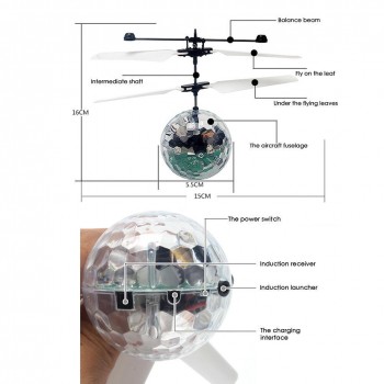 RC Flying Ball Luminous Kids Flight Balls Electronic Infrared Induction Aircraft Remote Control Toys LED Light Mini Helicopter
