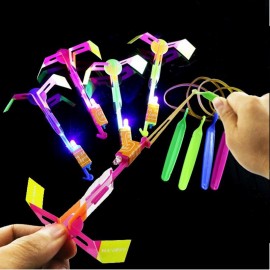 50/100PCS Rocket Flash Arrow Luminous Big Slingshot LED Light  Arrows Flash Helicopter Flying Emitting Childrens Toys Gift