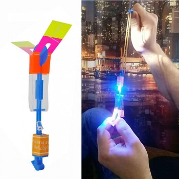 50/100PCS Rocket Flash Arrow Luminous Big Slingshot LED Light  Arrows Flash Helicopter Flying Emitting Childrens Toys Gift