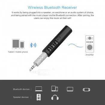 Car Bluetooth Audio Receiver 3.5mm Jack Bluetooth Car Kit Hands Free Music Audio Receiver Adapter Auto AUX For Speaker Headphone
