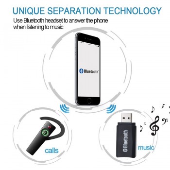 USB Bluetooth Aux Wireless Portable Mini Car Kit Bluetooth Music mp3 Audio Receiver Adapter 3.5mm Stereo