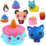 Squishy Toy Cartoon Ice cream cat Starry deer Squishy Slow Rising Cream Scented Toy Kids Squish Anti stress Toy Stress Reliever