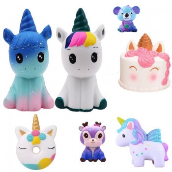 New Unicorn Wholesale Squishies Slow Rising Jumbo Kid Toys Animal Squishy Slow Rising Phone Straps Sweet Scented Bread Cake Toy