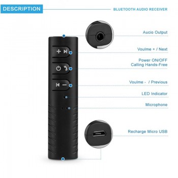 Car Bluetooth Audio Receiver Music Audio Receiver Adapter 3.5mm Jack Bluetooth Car Kit Hands Free Auto AUX For Speaker Headphone