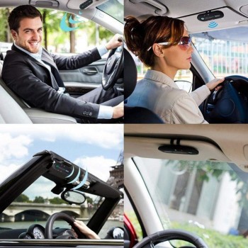 Rovtop Multipoint Speakerphone 4.1 EDR Wireless Handsfree Car Bluetooth Receiver Kit MP3 Music Player for IPhone Android Z2