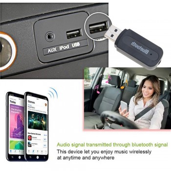 Stereo audio USB bluetooth receiver wireless bluetooth car kit 3.5 mm jack aux music receiver for car home speaker for phone