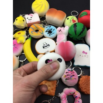 Squishy 10-50Pcs/Lot   Squeeze Lovely Cute Soft Mini Bread Cake ice Cream Toy Phone Straps Kids Wholesale