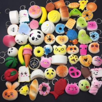 Squishy 10-50Pcs/Lot   Squeeze Lovely Cute Soft Mini Bread Cake ice Cream Toy Phone Straps Kids Wholesale