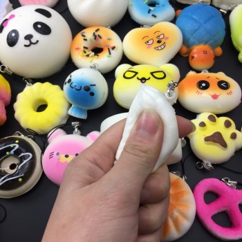 Squishy 10-50Pcs/Lot   Squeeze Lovely Cute Soft Mini Bread Cake ice Cream Toy Phone Straps Kids Wholesale