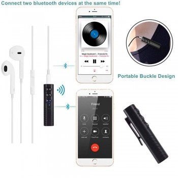 1pc Mini Wireless Bluetooth 4.2 Adapter Hands-Free Car Kits Jack 3.5mm Aux Earphone for Audio Stereo System Headphone Speaker