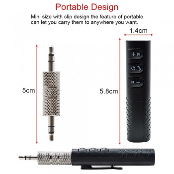 1pc Mini Wireless Bluetooth 4.2 Adapter Hands-Free Car Kits Jack 3.5mm Aux Earphone for Audio Stereo System Headphone Speaker