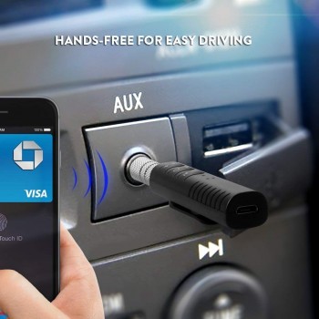 1pc Mini Wireless Bluetooth 4.2 Adapter Hands-Free Car Kits Jack 3.5mm Aux Earphone for Audio Stereo System Headphone Speaker