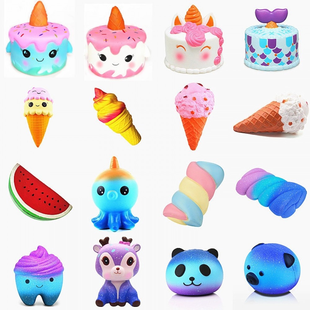 Galaxy Cute Kawaii Cartoon Deer big Squishy cat jumbo Toys Slow Rising Cream Scented Squeeze Toys Novelty Antistress Gift