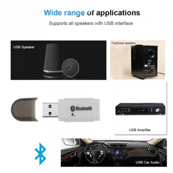 USB AUX Bluetooth 5.0 Receiver Handsfree Car kit USB audio transmitter adapter for Car Speaker MP3 player With MIC No 3.5mm Jack